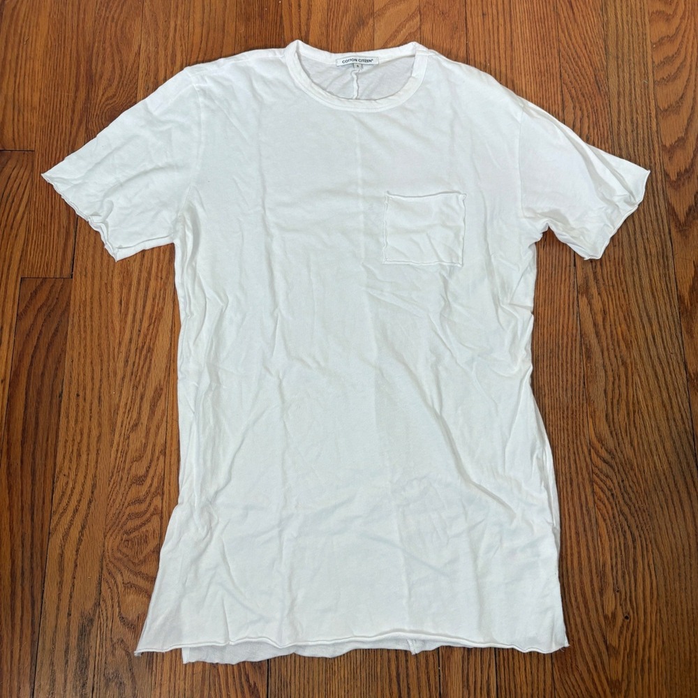 Cotton Citizen Jagger Tee Pocket Jet White Men's Small NWOT unisex basic